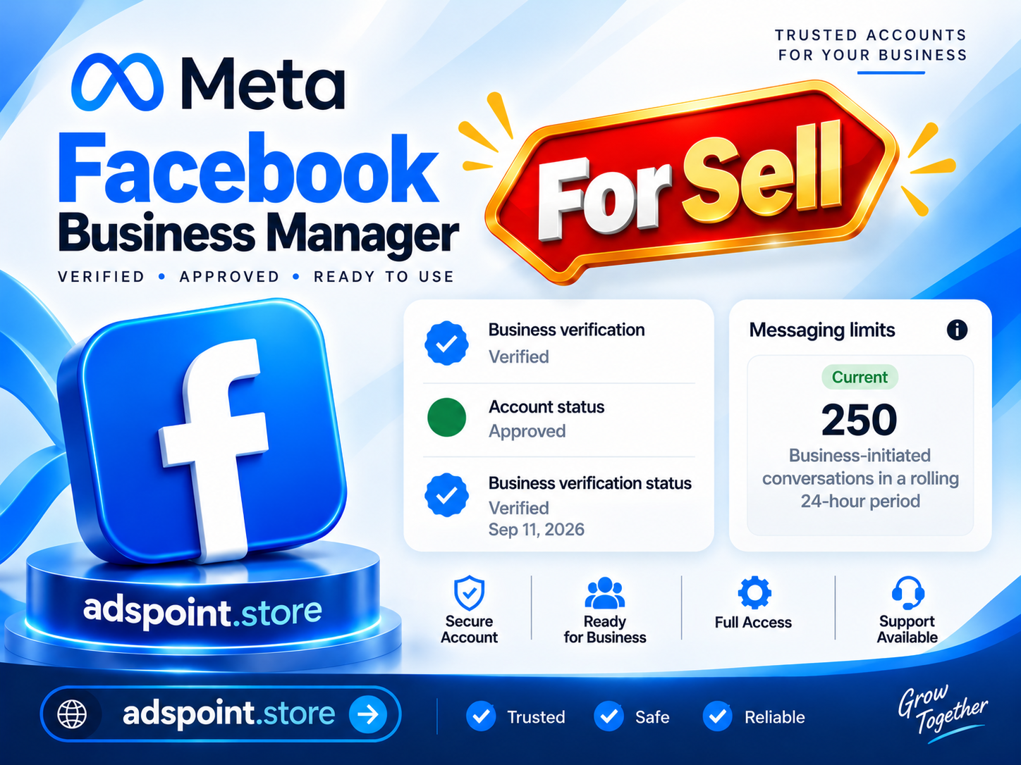 Verified Business Manager, 250 message limit