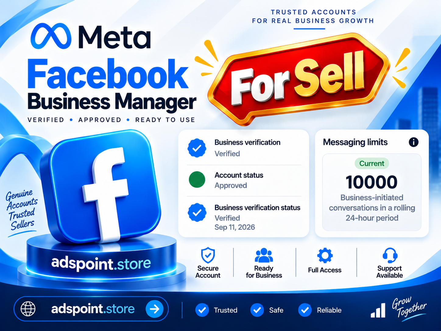 Verified Business Manager, 10000 message limit
