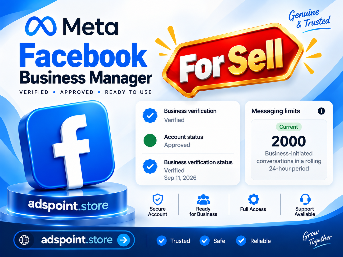 Verified Business Manager, 2000 message limit